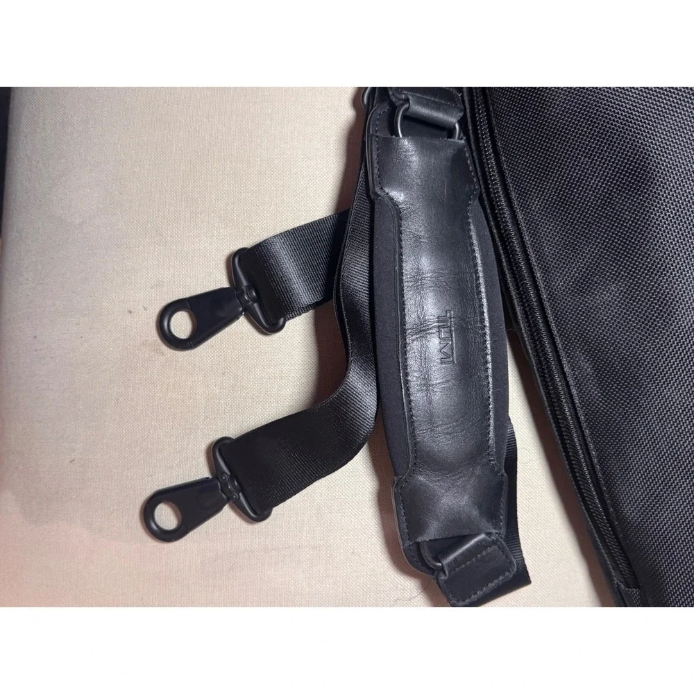 Tumi Black Ballistic Nylon Laptop Briefcase Messenger‎ Bag with Str